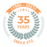 Seal that reads 1986 Through 2021 35 Years Smile 312